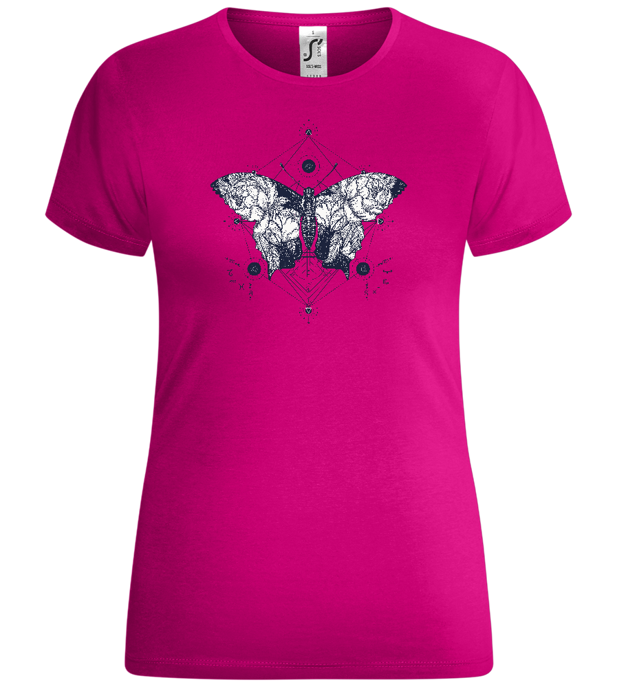 Abstract Butterfly Design - Comfort women's t-shirt_FUCHSIA_front