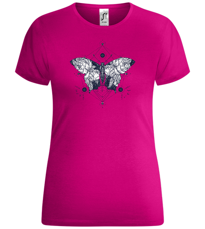 Abstract Butterfly Design - Comfort women's t-shirt_FUCHSIA_front