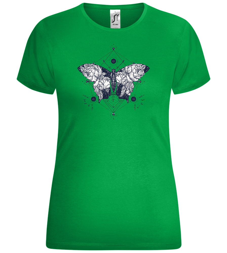 Abstract Butterfly Design - Comfort women's t-shirt_MEADOW GREEN_front