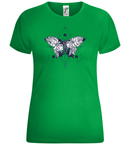 Abstract Butterfly Design - Comfort women's t-shirt_MEADOW GREEN_front