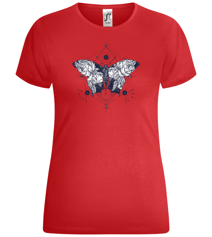 Abstract Butterfly Design - Comfort women's t-shirt_RED_front