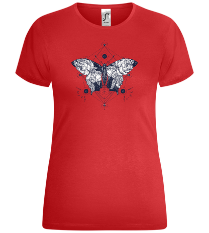 Abstract Butterfly Design - Comfort women's t-shirt_RED_front