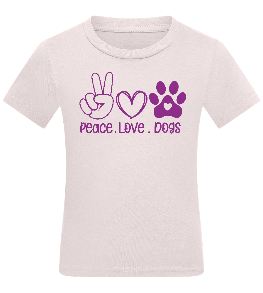 Peace Love Dogs Design - Comfort kids fitted t-shirt_LIGHT PINK_front