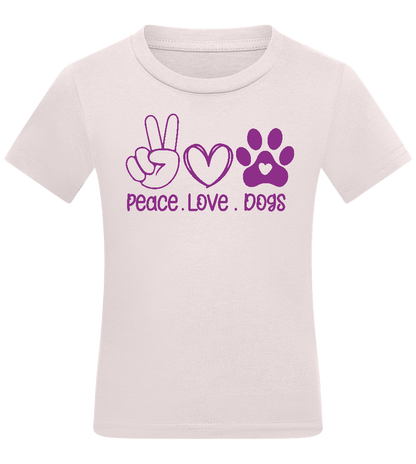 Peace Love Dogs Design - Comfort kids fitted t-shirt_LIGHT PINK_front
