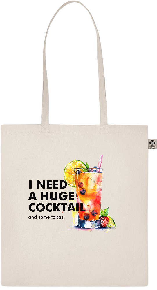 A Huge Cocktail Design - Essential ecru organic cotton tote bag_BEIGE_front