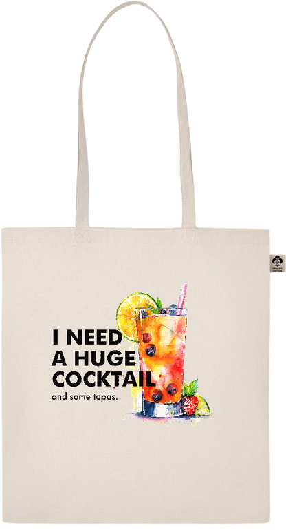 A Huge Cocktail Design - Essential ecru organic cotton tote bag_BEIGE_front