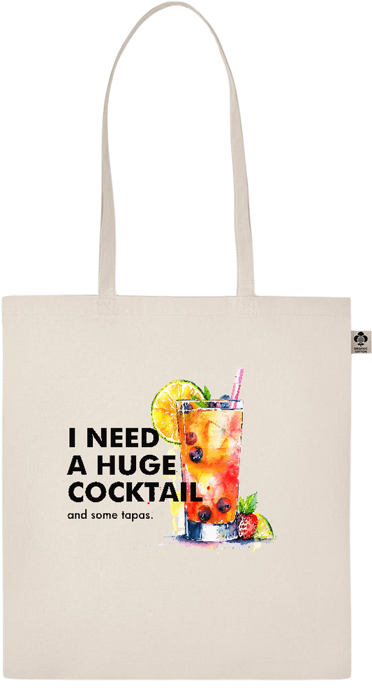 A Huge Cocktail Design - Essential ecru organic cotton tote bag_BEIGE_front