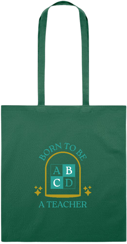 Born to be a Teacher Design - Essential colored event tote bag_DARK GREEN_front