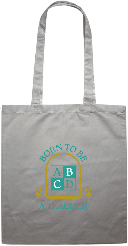 Born to be a Teacher Design - Essential colored event tote bag_GREY_front