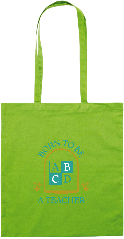 Born to be a Teacher Design - Essential colored event tote bag_LIME_front