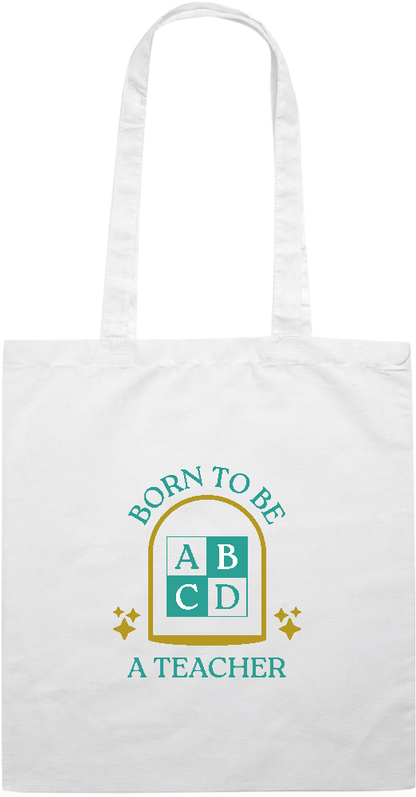 Born to be a Teacher Design - Essential colored event tote bag_WHITE_front