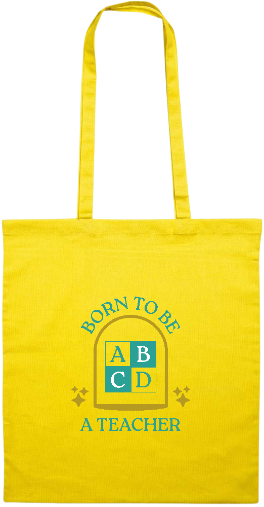 Born to be a Teacher Design - Essential colored event tote bag_YELLOW_front