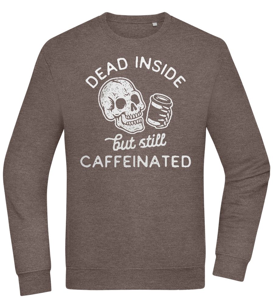 Dead Inside Caffeinated Design - Comfort Essential Unisex Sweater_CHARCOAL CHIN_front