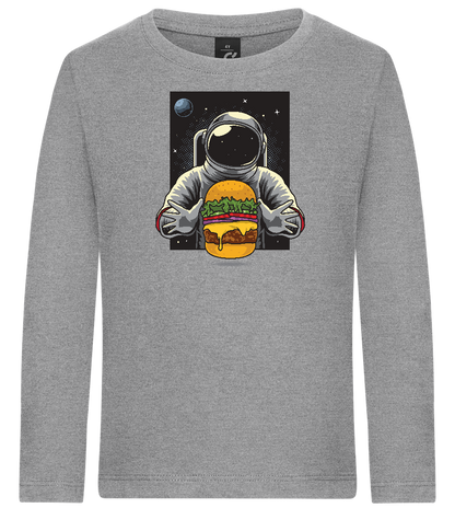 Spaceman Burger Design - Premium kids long sleeve t-shirt_ORION GREY_front