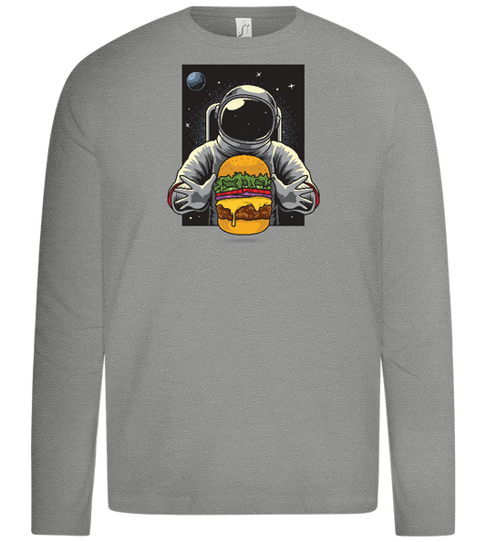 Spaceman Burger Design - Premium kids long sleeve t-shirt_ORION GREY_front