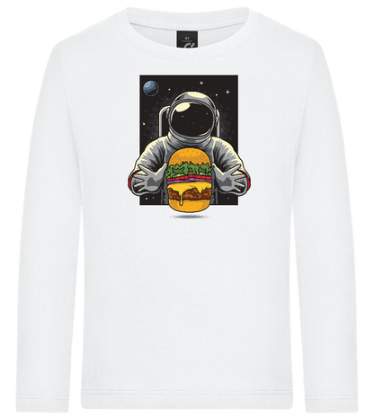 Spaceman Burger Design - Premium kids long sleeve t-shirt_WHITE_front