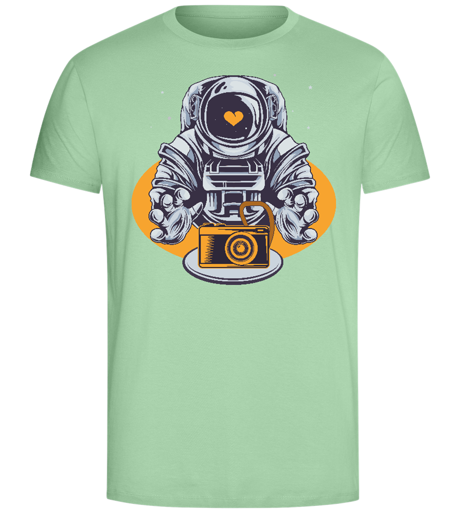 Spaceman Camera Design - Comfort Unisex T-Shirt_ICE GREEN_front