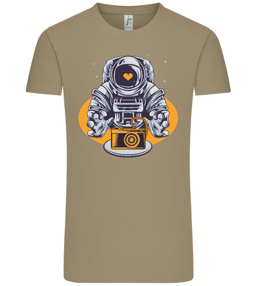 Spaceman Camera Design - Comfort Unisex T-Shirt_KHAKI_front