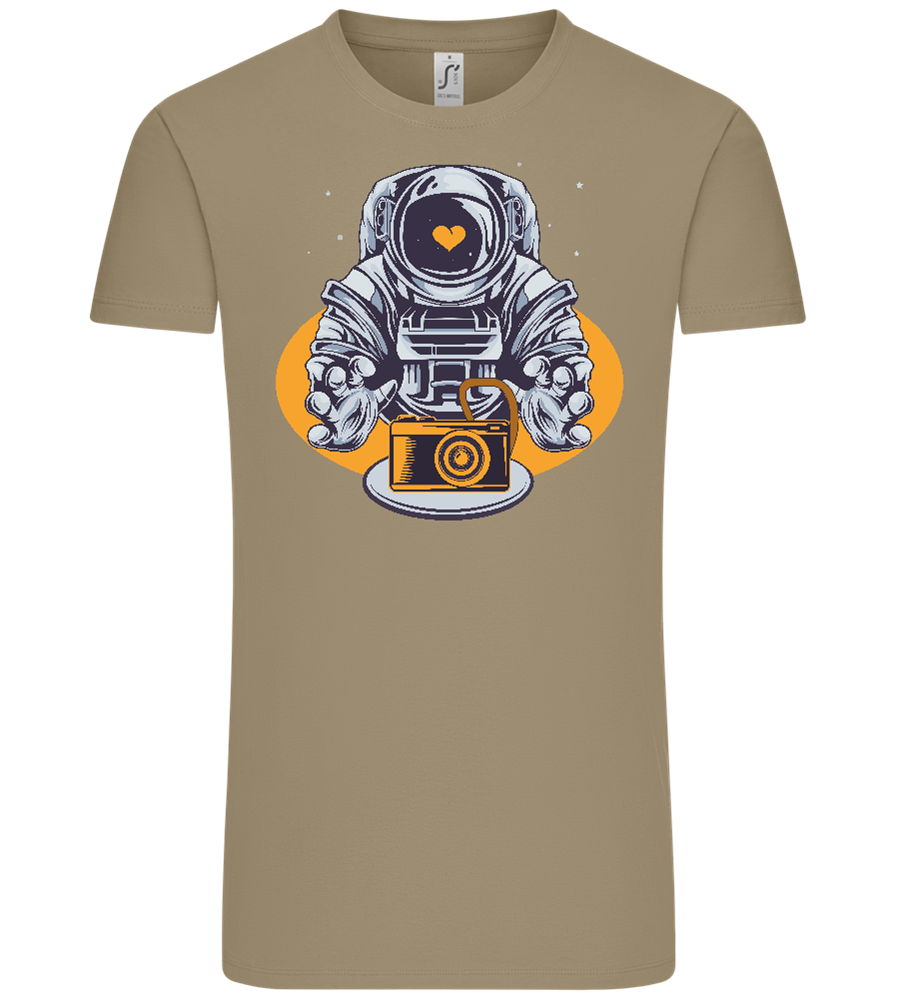 Spaceman Camera Design - Comfort Unisex T-Shirt_KHAKI_front