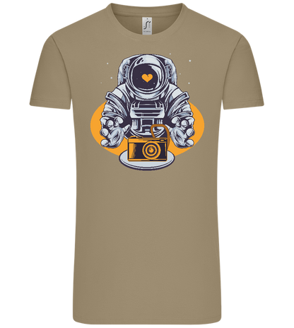 Spaceman Camera Design - Comfort Unisex T-Shirt_KHAKI_front