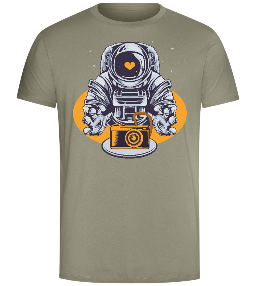 Spaceman Camera Design - Comfort Unisex T-Shirt_KHAKI_front