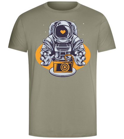 Spaceman Camera Design - Comfort Unisex T-Shirt_KHAKI_front