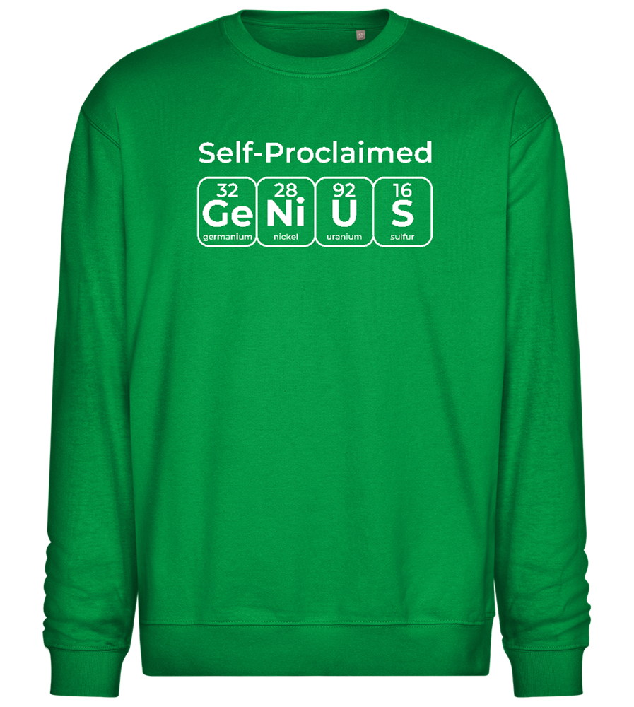 Periodic Table Genius Design - Comfort Essential Unisex Sweater_MEADOW GREEN_front