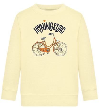 Koningsdag Oranje Fiets Design - Comfort Kids Sweater_AMARELO CLARO_front