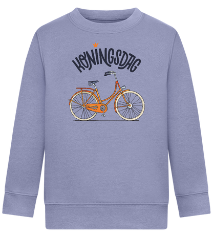 Koningsdag Oranje Fiets Design - Comfort Kids Sweater_BLUE_front