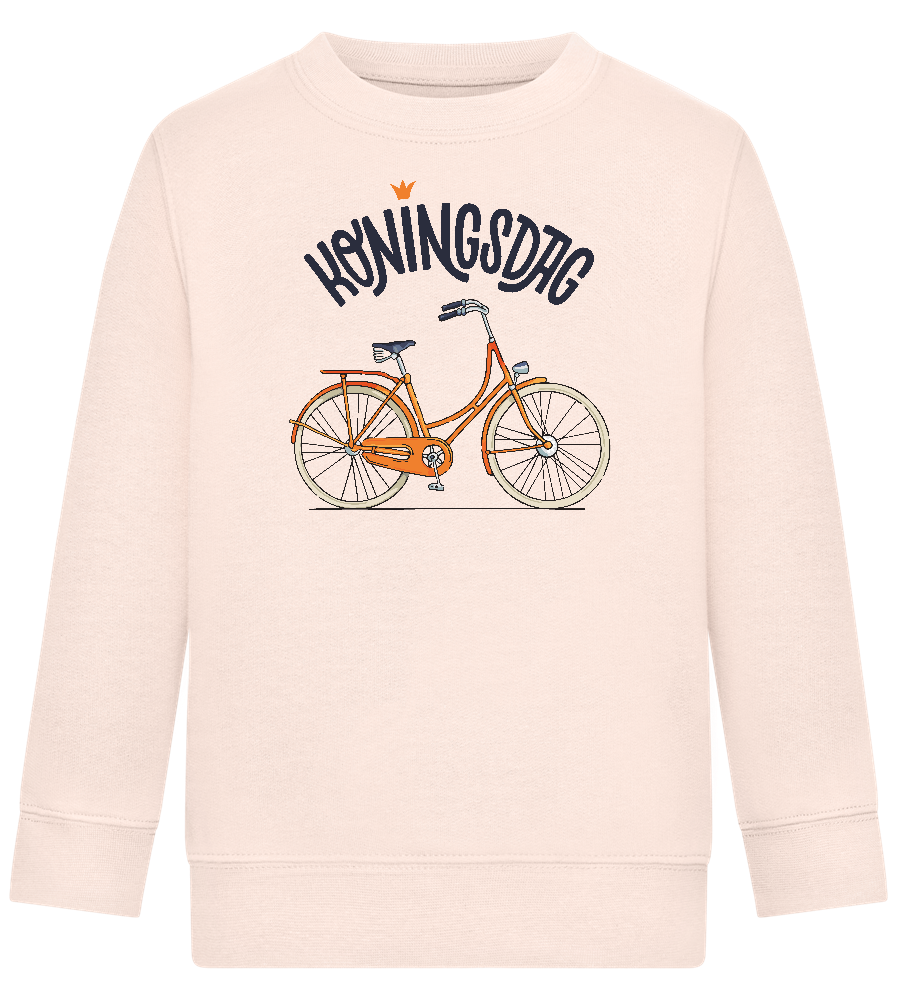 Koningsdag Oranje Fiets Design - Comfort Kids Sweater_LIGHT PEACH ROSE_front