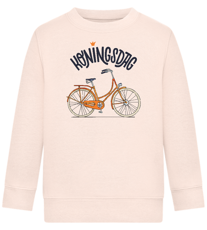 Koningsdag Oranje Fiets Design - Comfort Kids Sweater_LIGHT PEACH ROSE_front