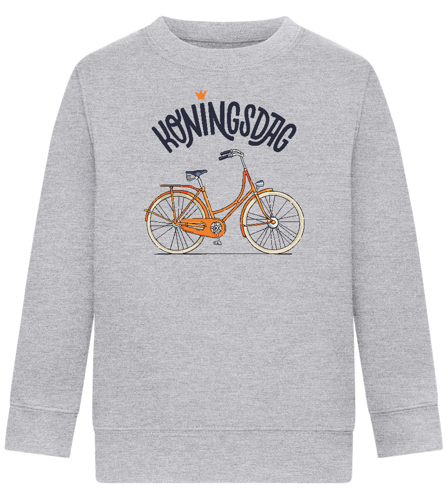 Koningsdag Oranje Fiets Design - Comfort Kids Sweater_ORION GREY II_front