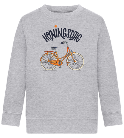 Koningsdag Oranje Fiets Design - Comfort Kids Sweater_ORION GREY II_front