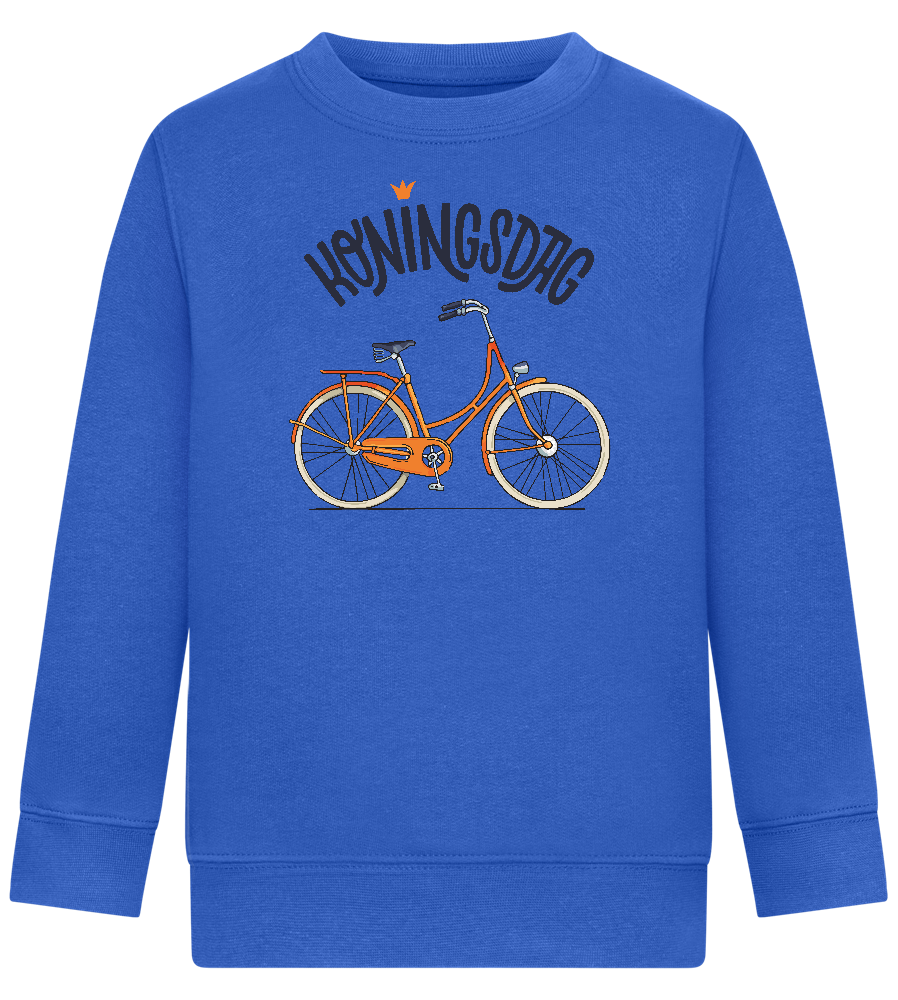 Koningsdag Oranje Fiets Design - Comfort Kids Sweater_ROYAL_front