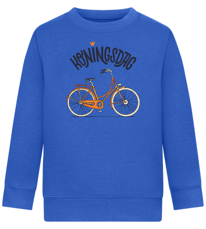 Koningsdag Oranje Fiets Design - Comfort Kids Sweater_ROYAL_front