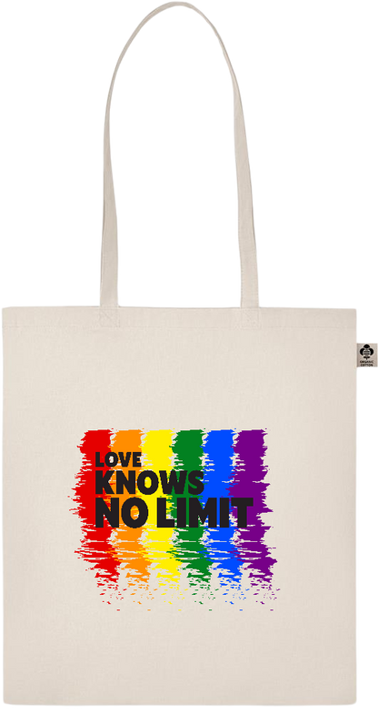 Love Knows No Limits Design - Basic organic cotton shopping bag_BEIGE_front