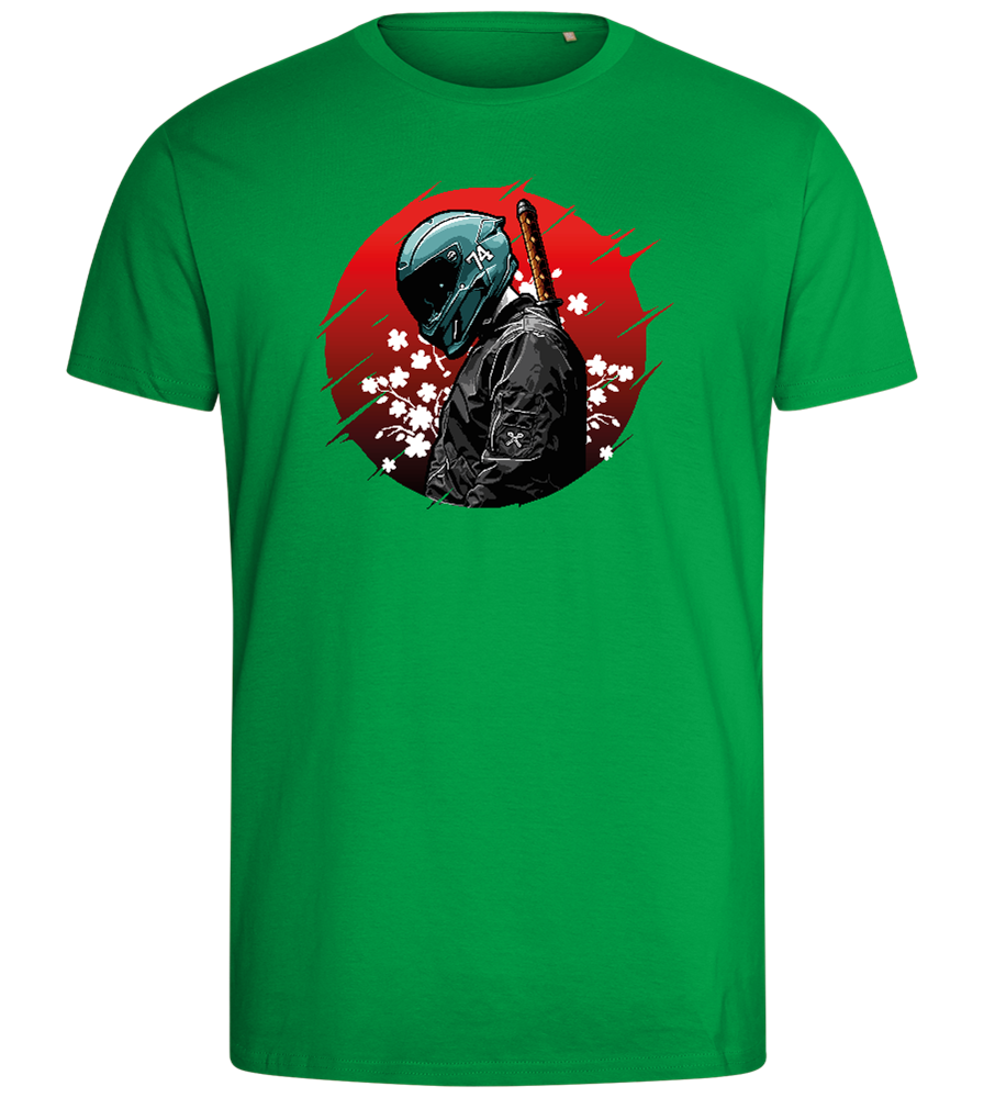 Samurai Bike 2 Design - Comfort men's fitted t-shirt_MEADOW GREEN_front