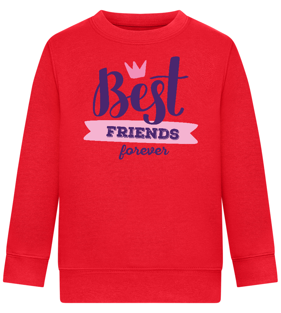 BFF Crown Design - Comfort Kids Sweater_BRIGHT RED_front