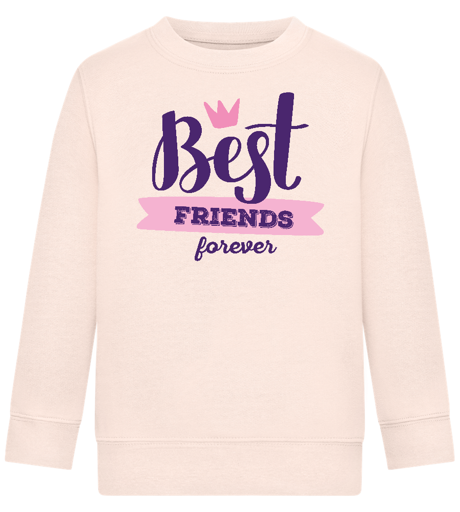 BFF Crown Design - Comfort Kids Sweater_LIGHT PEACH ROSE_front