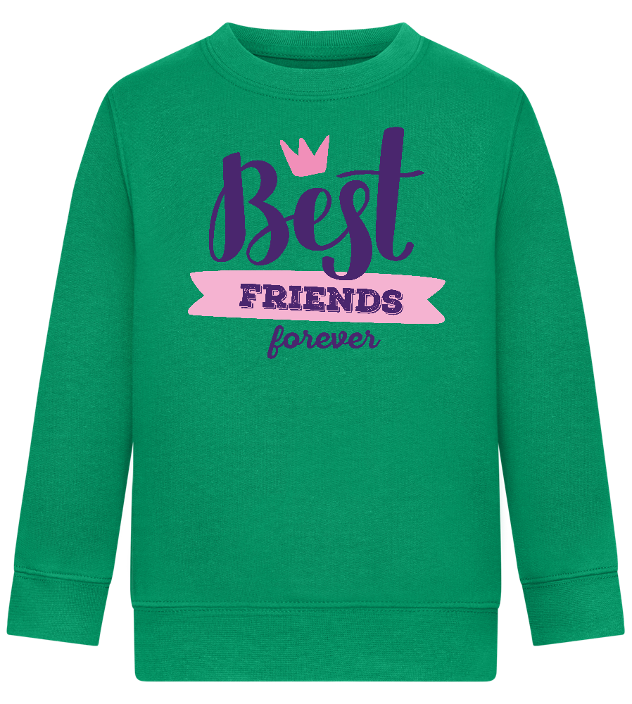 BFF Crown Design - Comfort Kids Sweater_MEADOW GREEN_front