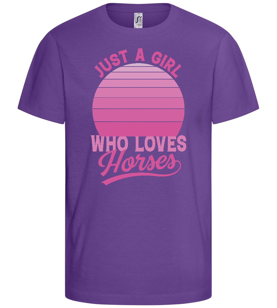 Just a Girl Who Loves Horses Design - Basic kids t-shirt_DARK PURPLE_front