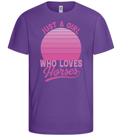 Just a Girl Who Loves Horses Design - Basic kids t-shirt_DARK PURPLE_front