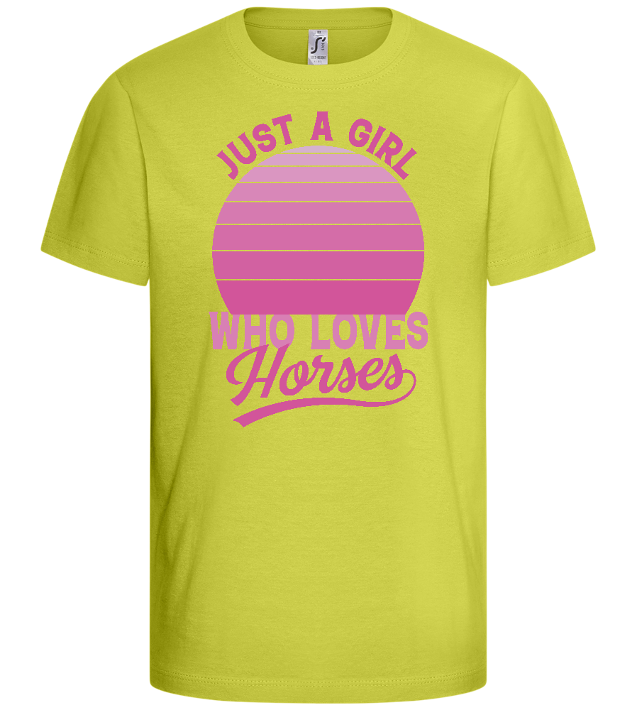 Just a Girl Who Loves Horses Design - Basic kids t-shirt_GREEN APPLE_front