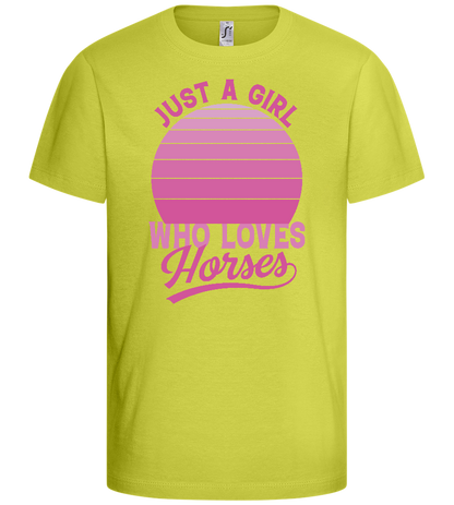 Just a Girl Who Loves Horses Design - Basic kids t-shirt_GREEN APPLE_front