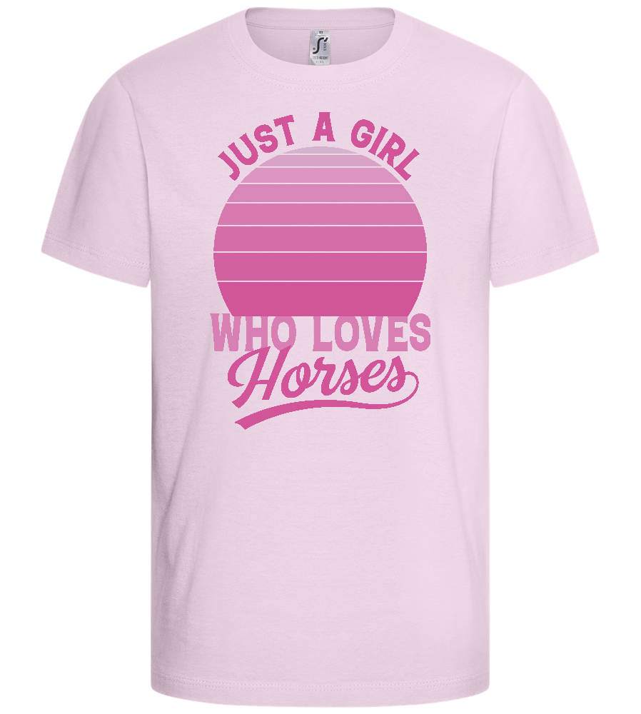 Just a Girl Who Loves Horses Design - Basic kids t-shirt_LIGHT PINK_front