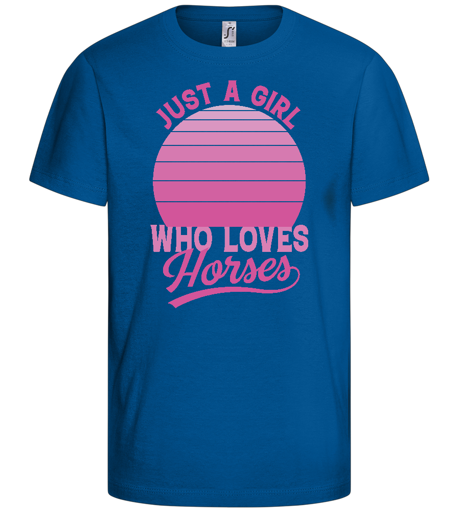 Just a Girl Who Loves Horses Design - Basic kids t-shirt_ROYAL_front