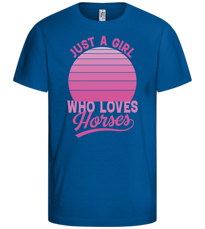 Just a Girl Who Loves Horses Design - Basic kids t-shirt_ROYAL_front