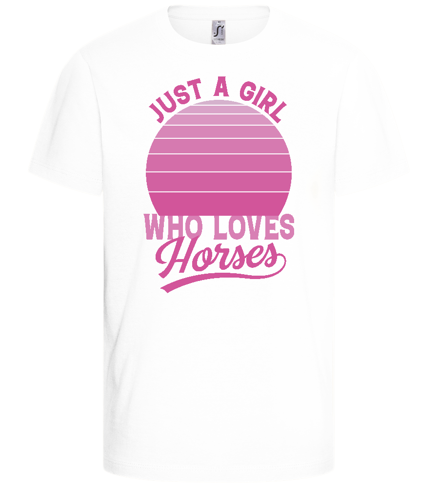 Just a Girl Who Loves Horses Design - Basic kids t-shirt_WHITE_front