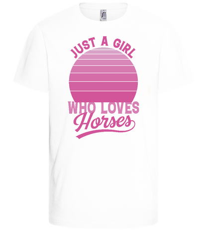 Just a Girl Who Loves Horses Design - Basic kids t-shirt_WHITE_front