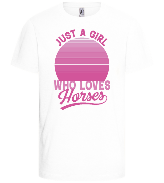 Just a Girl Who Loves Horses Design - Basic kids t-shirt_WHITE_front